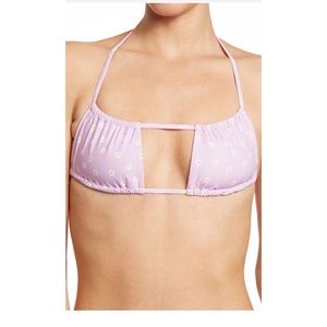 WeWoreWhat Ruched Bandeau Bikini Top